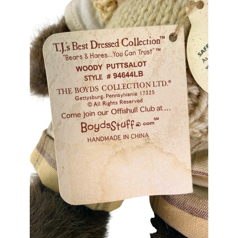 Boyds Bear Woody Puttsalot Longaberger 1992 Limited Edition Golf Plush 10